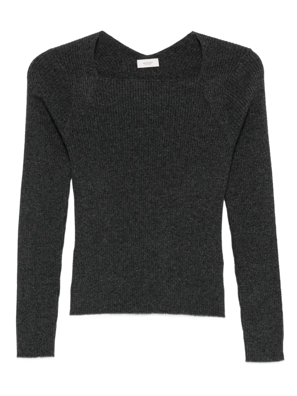 Свитер в рубчик с квадратным вырезом Agnona, серый
Свитер в рубчик с квадратным вырезом Agnona, серый