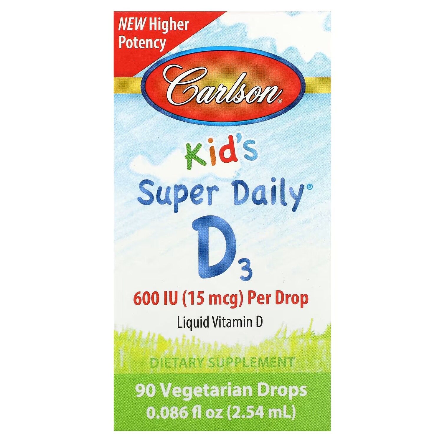 Добавка Carlson Kid's Super Daily D3 15 мкг, 90 растительных капель
Добавка Carlson Kid's Super Daily D3 15 мкг, 90 растительных капель