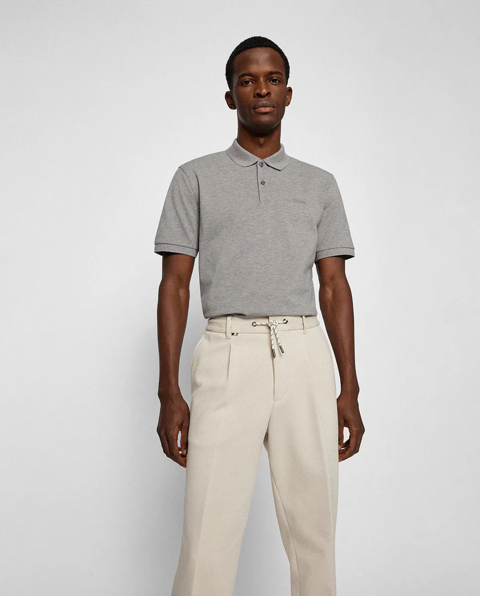 Мужская рубашка-поло из органического хлопка с вышитым логотипом Boss, серебрянный
Мужская рубашка-поло из органического хлопка с вышитым логотипом Boss, серебрянный