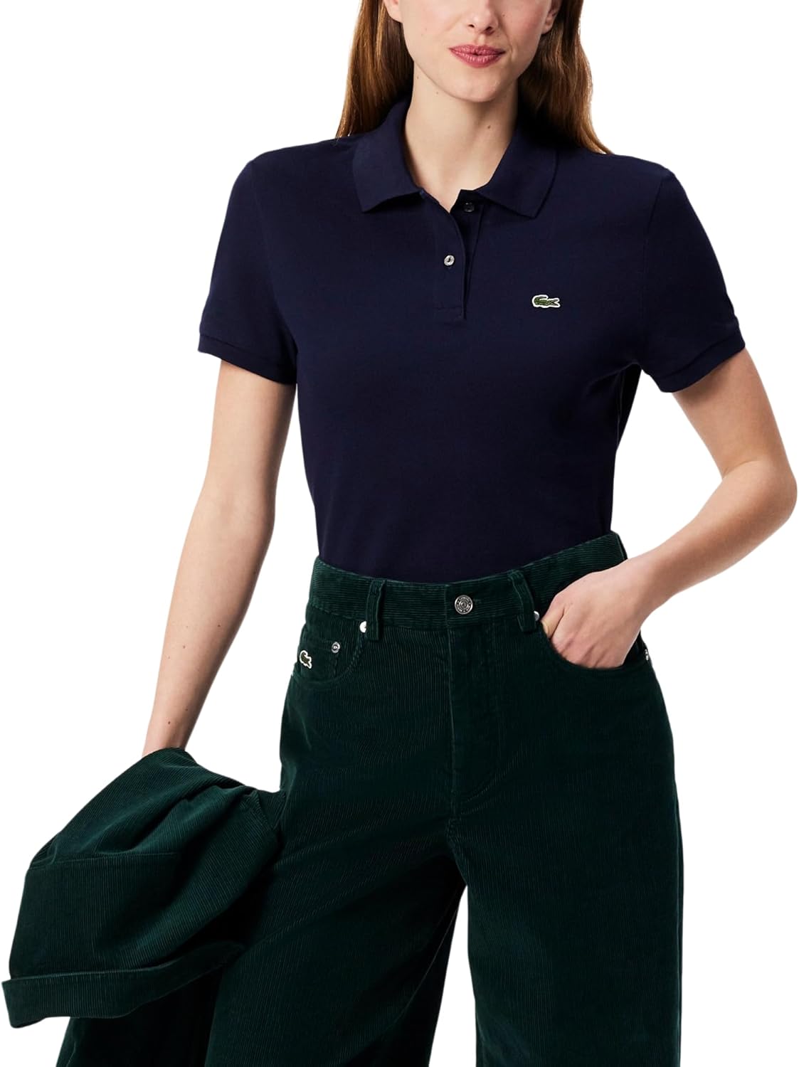 Lacoste женская классическая футболка поло с коротким рукавом Petit Piqué, Navy Blue
Lacoste женская классическая футболка поло с коротким рукавом Petit Piqué, Navy Blue