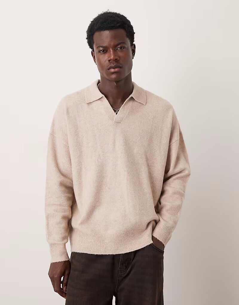 Свободный трикотажный джемпер с начесом и вырезом горловины цвета песочного камня Asos Design
Свободный трикотажный джемпер с начесом и вырезом горловины цвета песочного камня Asos Design