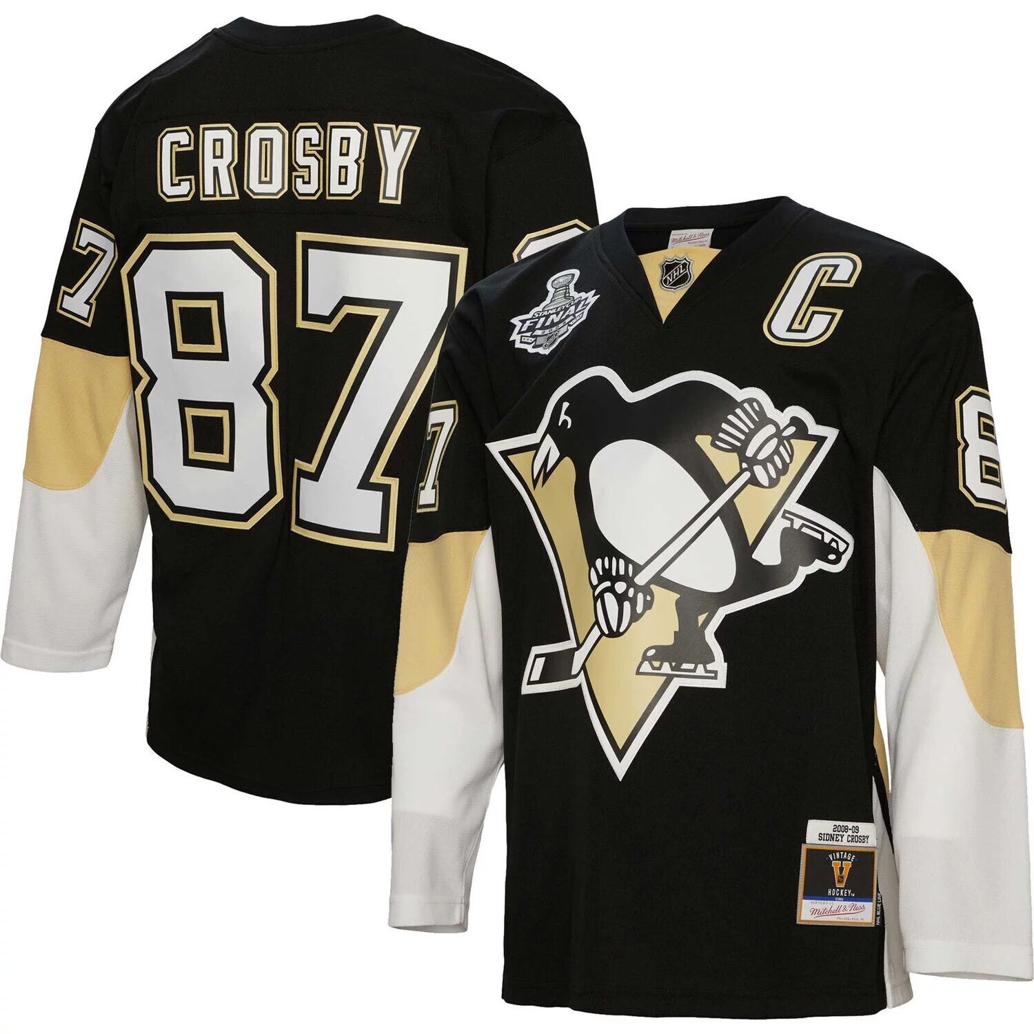 Мужская футболка Mitchell & Ness Sidney Crosby Black Pittsburgh Penguins Big & Tall 2008 с капитанской нашивкой Blue Line Player
Мужская футболка Mitchell & Ness Sidney Crosby Black Pittsburgh Penguins Big & Tall 2008 с капитанской нашивкой Blue Line Player