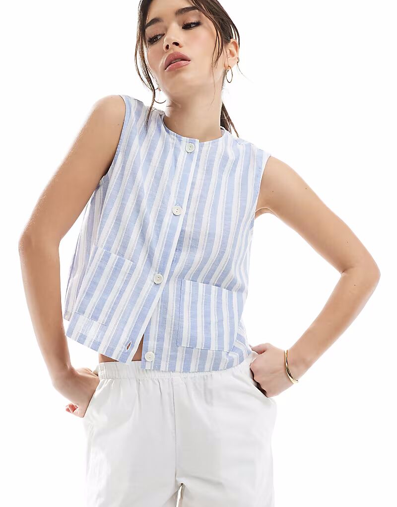 Топ свободного кроя в полоску Asos Design
Топ свободного кроя в полоску Asos Design