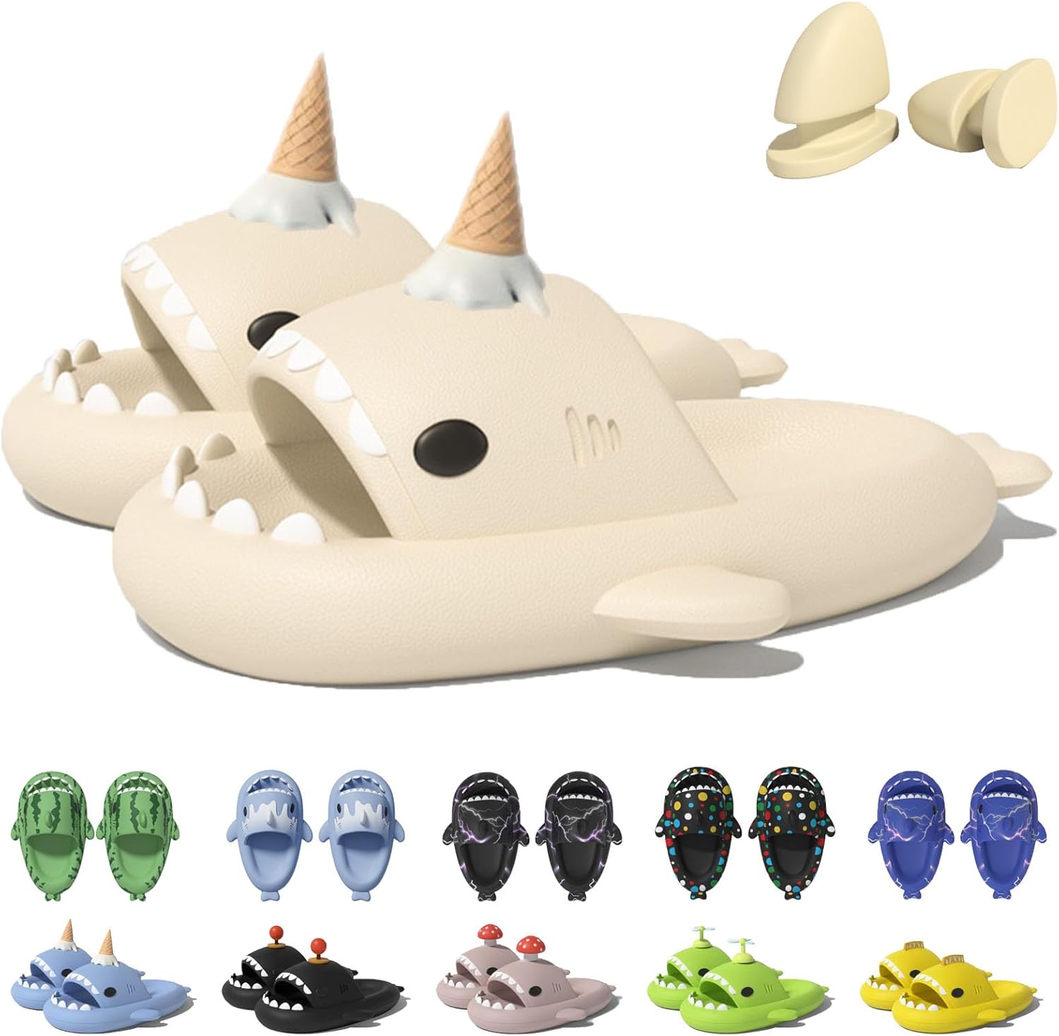 Шлепанцы в форме акулы в рожке мороженого Jfxgjuv, бежевый
Шлепанцы в форме акулы в рожке мороженого Jfxgjuv, бежевый