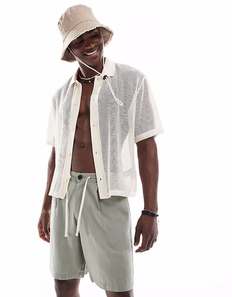 Шорты из потертого льна с завязками на резинке, шалфейно-зеленого цвета Threadbare
Шорты из потертого льна с завязками на резинке, шалфейно-зеленого цвета Threadbare