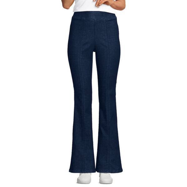 Женские джинсы-клеш с высокой талией Lands' End, цвет river rinse 
Женские джинсы-клеш с высокой талией Lands' End, цвет river rinse