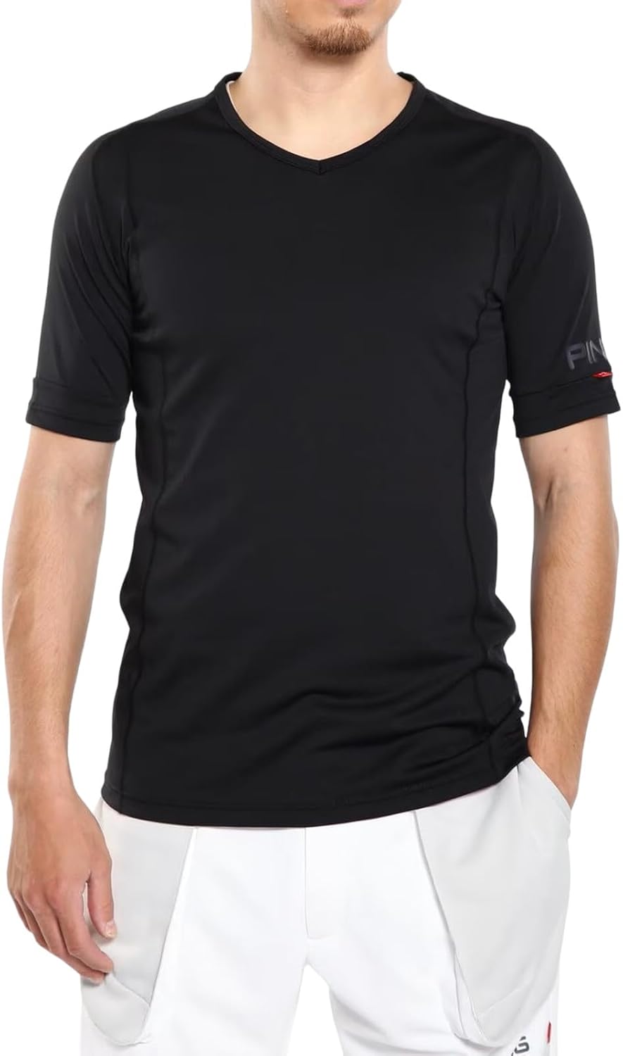 Футболка с коротким рукавом и V-образным вырезом, мужская, модель Pin Apparel 621-4167213 (с внутренней подкладкой, обеспечивающей поддержку тела, Add.03/Boost) / для тренировок по гольфу Ping, черный
Футболка с коротким рукавом и V-образным вырезом, мужская, модель Pin Apparel 621-4167213 (с внутренней подкладкой, обеспечивающей поддержку тела, Add.03/Boost) / для тренировок по гольфу Ping, черный