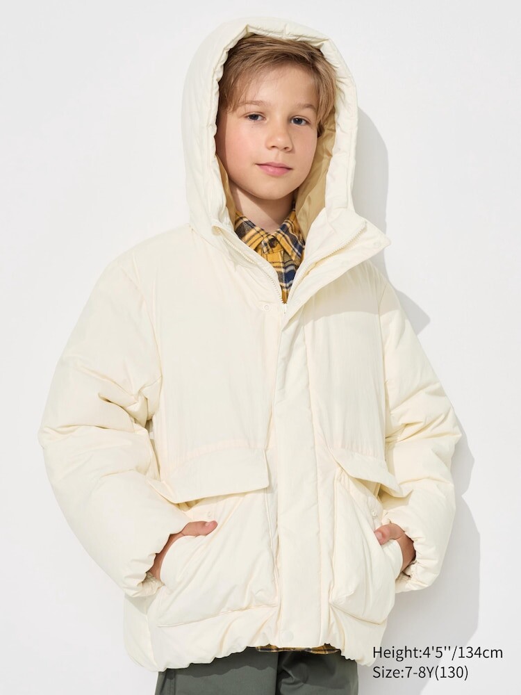 Пуховая парка Uniqlo kids, 01 молочно-белый 
Пуховая парка Uniqlo kids, 01 молочно-белый