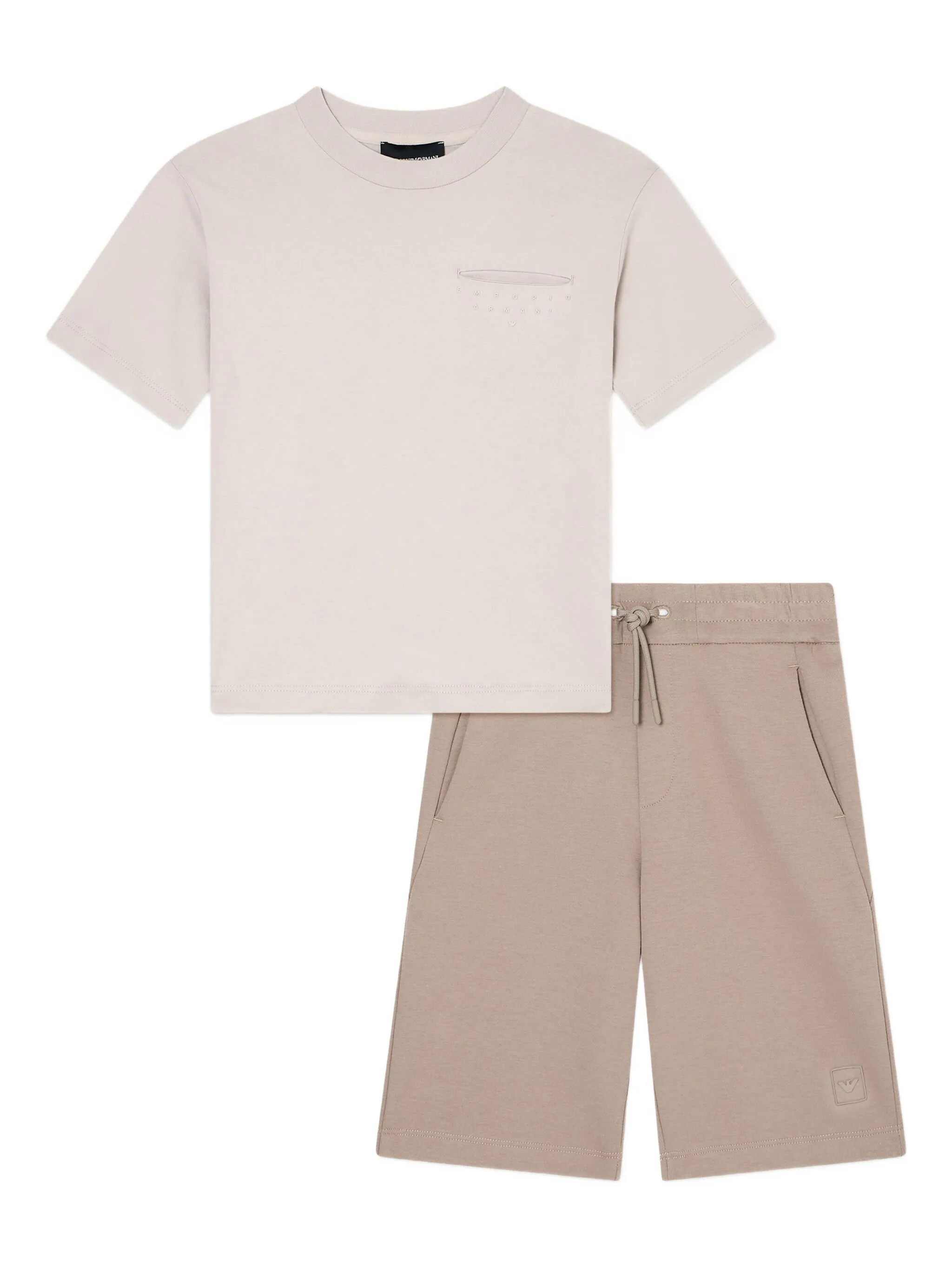 Комплект из топа и шортов с логотипом Emporio Armani Kids, нейтральный
Комплект из топа и шортов с логотипом Emporio Armani Kids, нейтральный