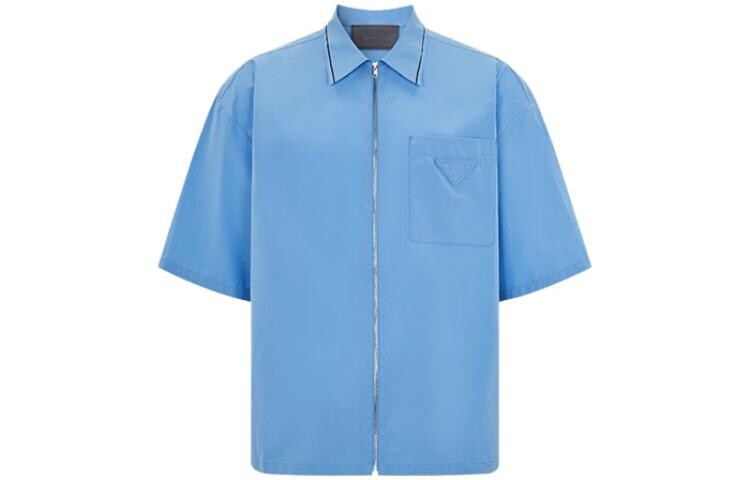 Рубашка мужская небесно-голубая Prada, голубой 
Рубашка мужская небесно-голубая Prada, голубой