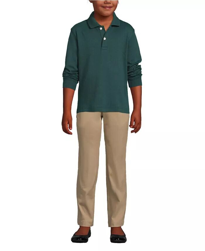 Рубашка-поло с длинным рукавом для девочек из интерлока Lands' End, зеленый
Рубашка-поло с длинным рукавом для девочек из интерлока Lands' End, зеленый