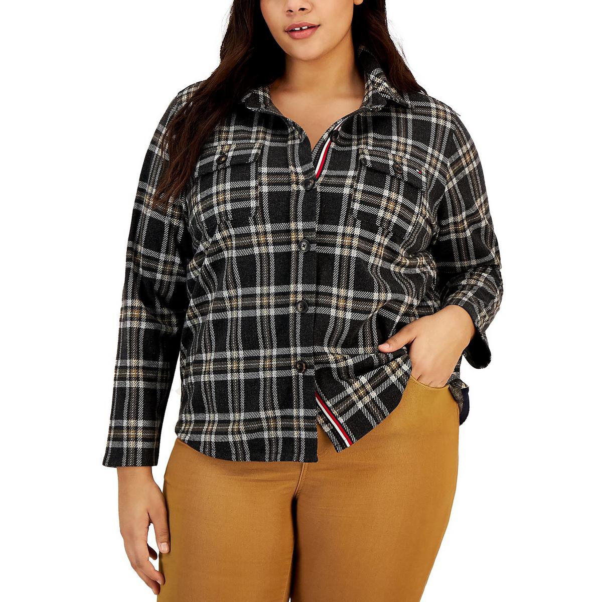 Плюс Женская клетчатая куртка-рубашка для холодной погоды Tommy Hilfiger, цвет grey combo
Плюс Женская клетчатая куртка-рубашка для холодной погоды Tommy Hilfiger, цвет grey combo