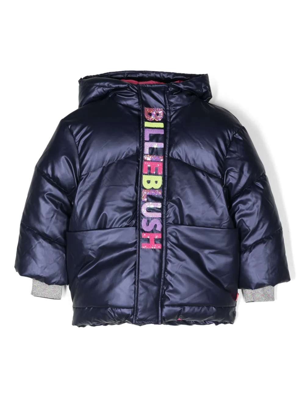 Атласный пуховик с логотипом Billieblush, синий
Атласный пуховик с логотипом Billieblush, синий