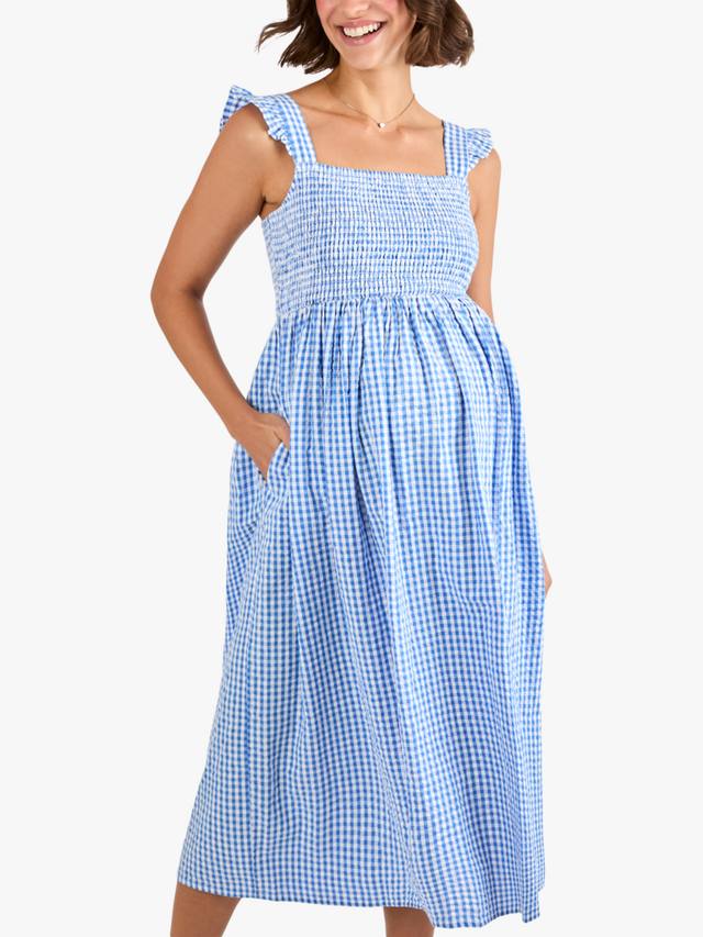 Клетчатое гофрированное платье для беременных JoJo Maman Bébé, синий
Клетчатое гофрированное платье для беременных JoJo Maman Bébé, синий