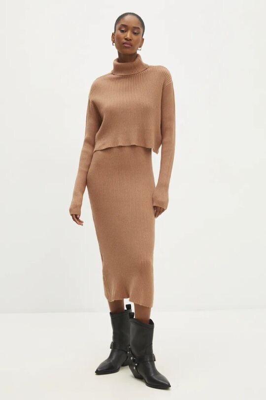 Платье и свитер Answear Lab, коричневый
Платье и свитер Answear Lab, коричневый