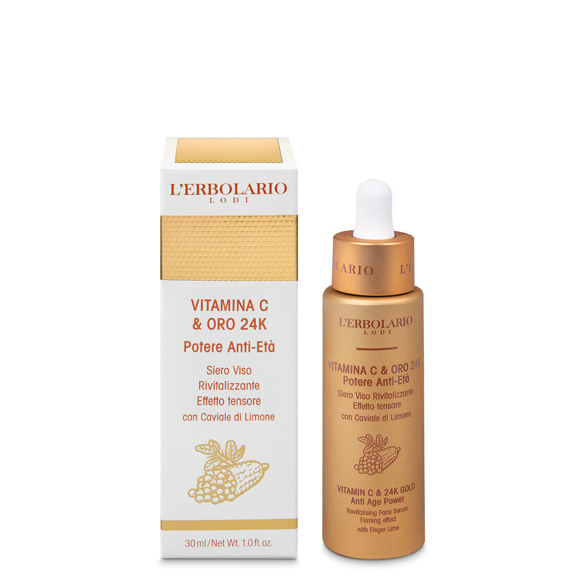 Восстанавливающая и укрепляющая сыворотка для лица L'Erbolario Vitamina C & Oro 24K, 30 мл
Восстанавливающая и укрепляющая сыворотка для лица L'Erbolario Vitamina C & Oro 24K, 30 мл