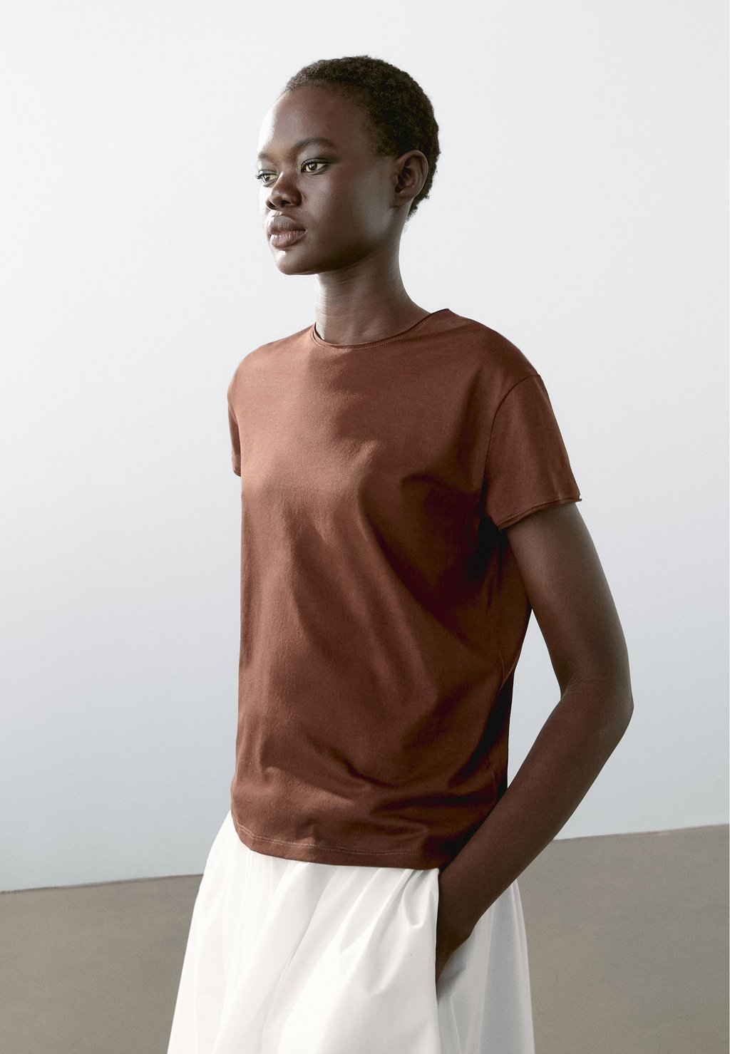 Базовая футболка Massimo Dutti, коричневый
Базовая футболка Massimo Dutti, коричневый