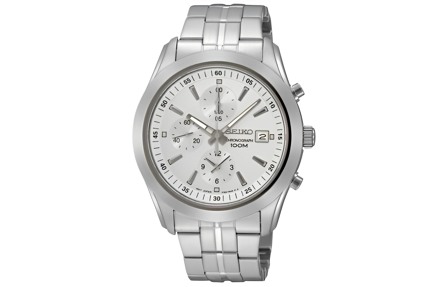 Часы Chronograph Series с кварцевым механизмом, водонепроницаемые до 100 м, на стальном ремешке SEIKO, белый
Часы Chronograph Series с кварцевым механизмом, водонепроницаемые до 100 м, на стальном ремешке SEIKO, белый