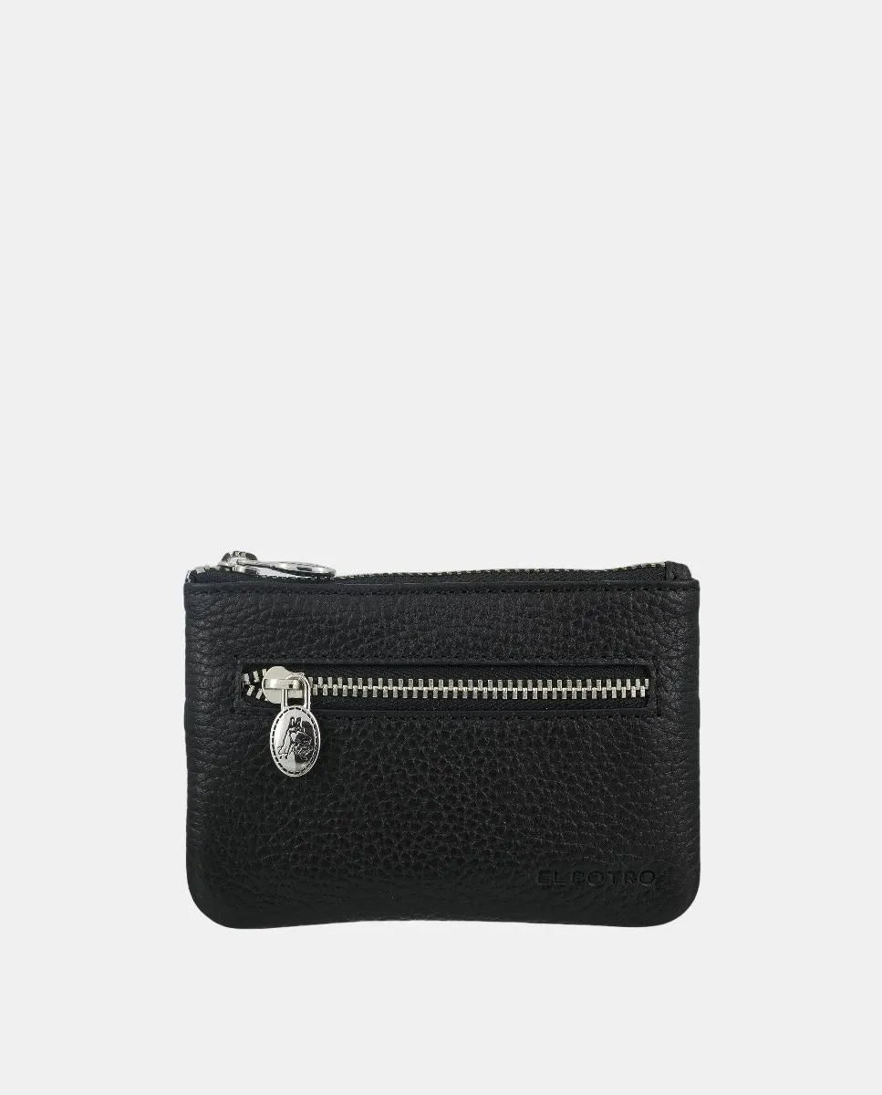 Двоной кошелек с внутренним ключом, изготовленный из телячьей кожи и канваса El Potro, черный
Двоной кошелек с внутренним ключом, изготовленный из телячьей кожи и канваса El Potro, черный