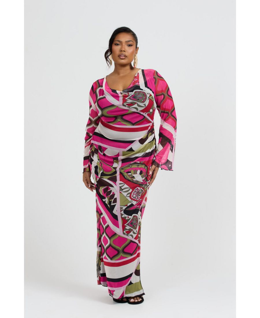Женское длинное платье с ярким абстрактным принтом FASHION-SZN CURVE, Pink
Женское длинное платье с ярким абстрактным принтом FASHION-SZN CURVE, Pink
