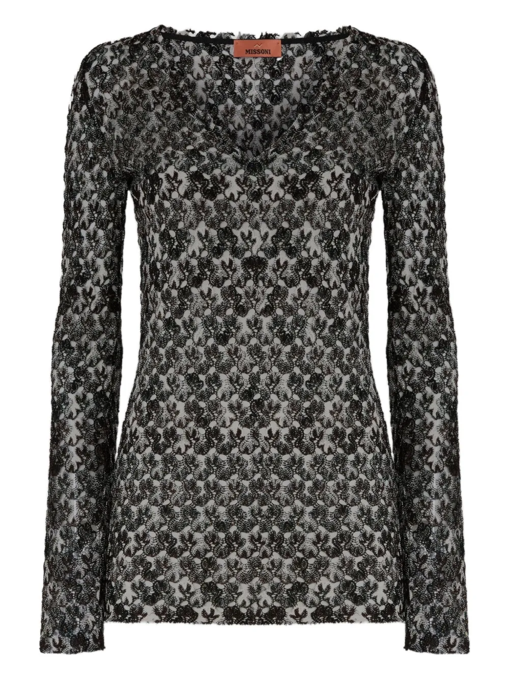 Топ с длинными рукавами из цветочного кружева Missoni, черный
Топ с длинными рукавами из цветочного кружева Missoni, черный