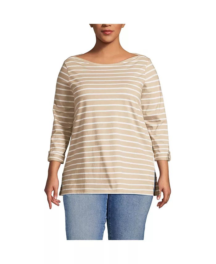 Туника с 3/4 рукавом и лодочкой из хлопка Supima, регулируемая, больших размеров Lands' End, коричневый/бежевый
Туника с 3/4 рукавом и лодочкой из хлопка Supima, регулируемая, больших размеров Lands' End, коричневый/бежевый