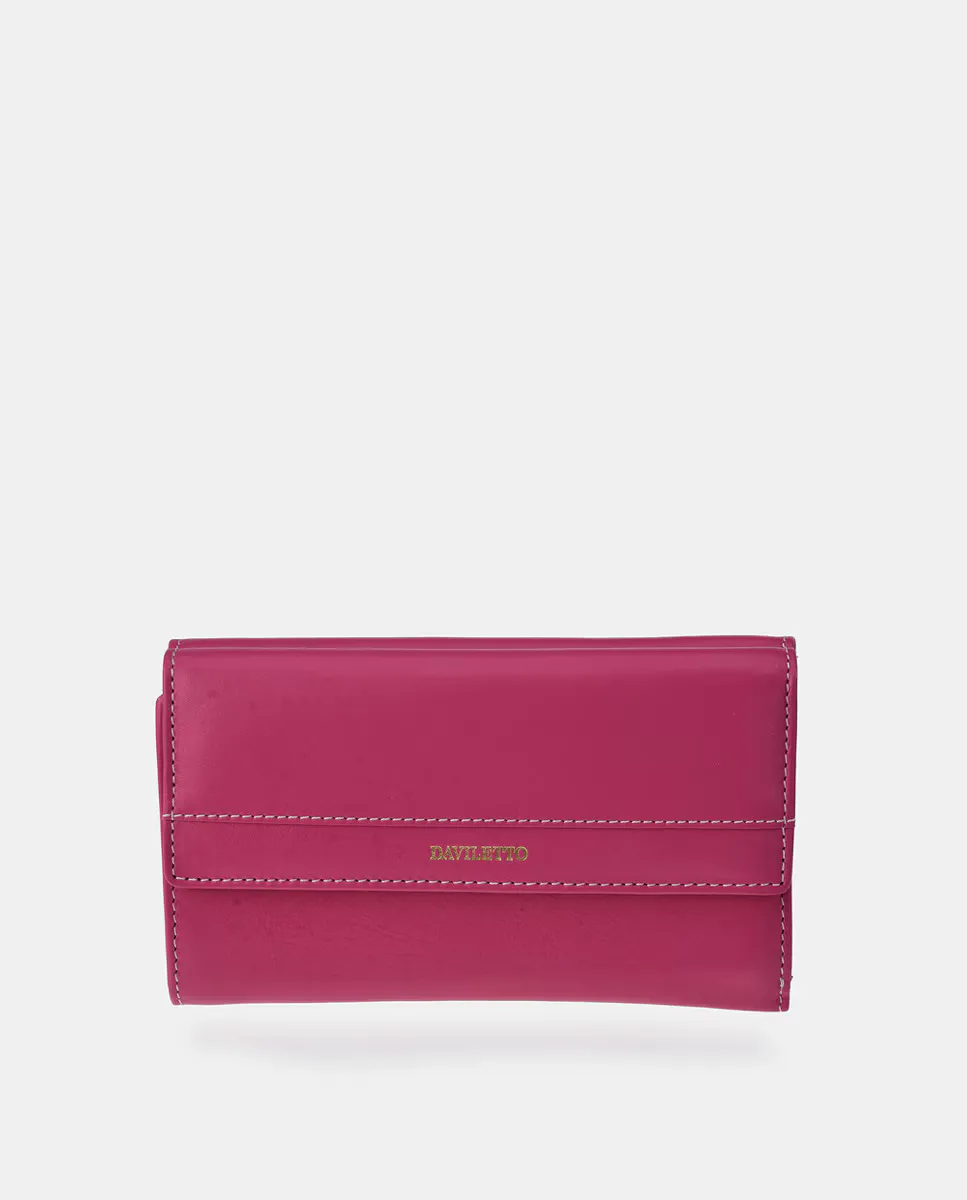 Большой кожаный кошелек с клапаном Daviletto, цвет Fucsia
Большой кожаный кошелек с клапаном Daviletto, цвет Fucsia