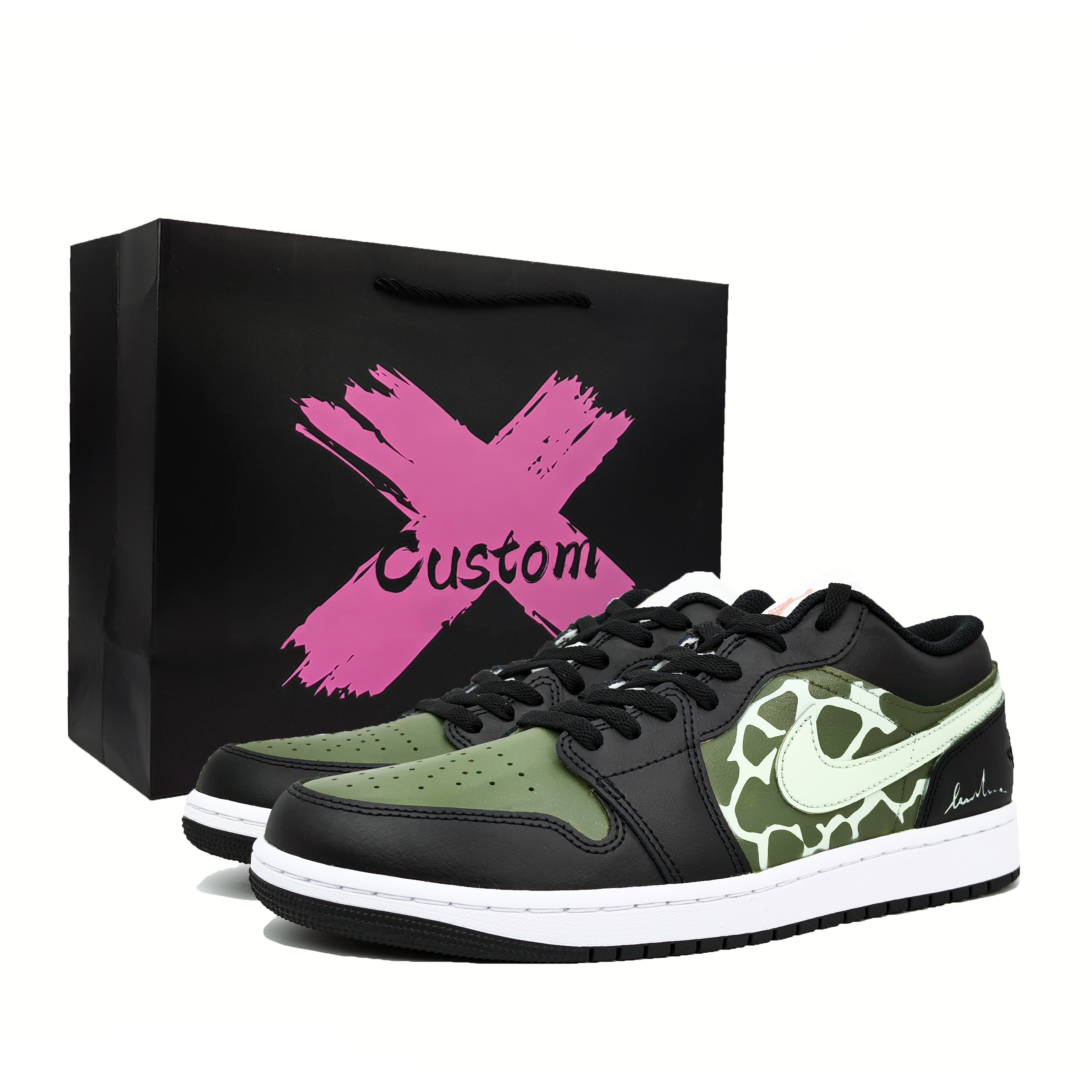 Jordan Баскетбольные кроссовки Air 1 с низким верхом, износостойкие, винтажные, мужские, черно-зеленые
Jordan Баскетбольные кроссовки Air 1 с низким верхом, износостойкие, винтажные, мужские, черно-зеленые