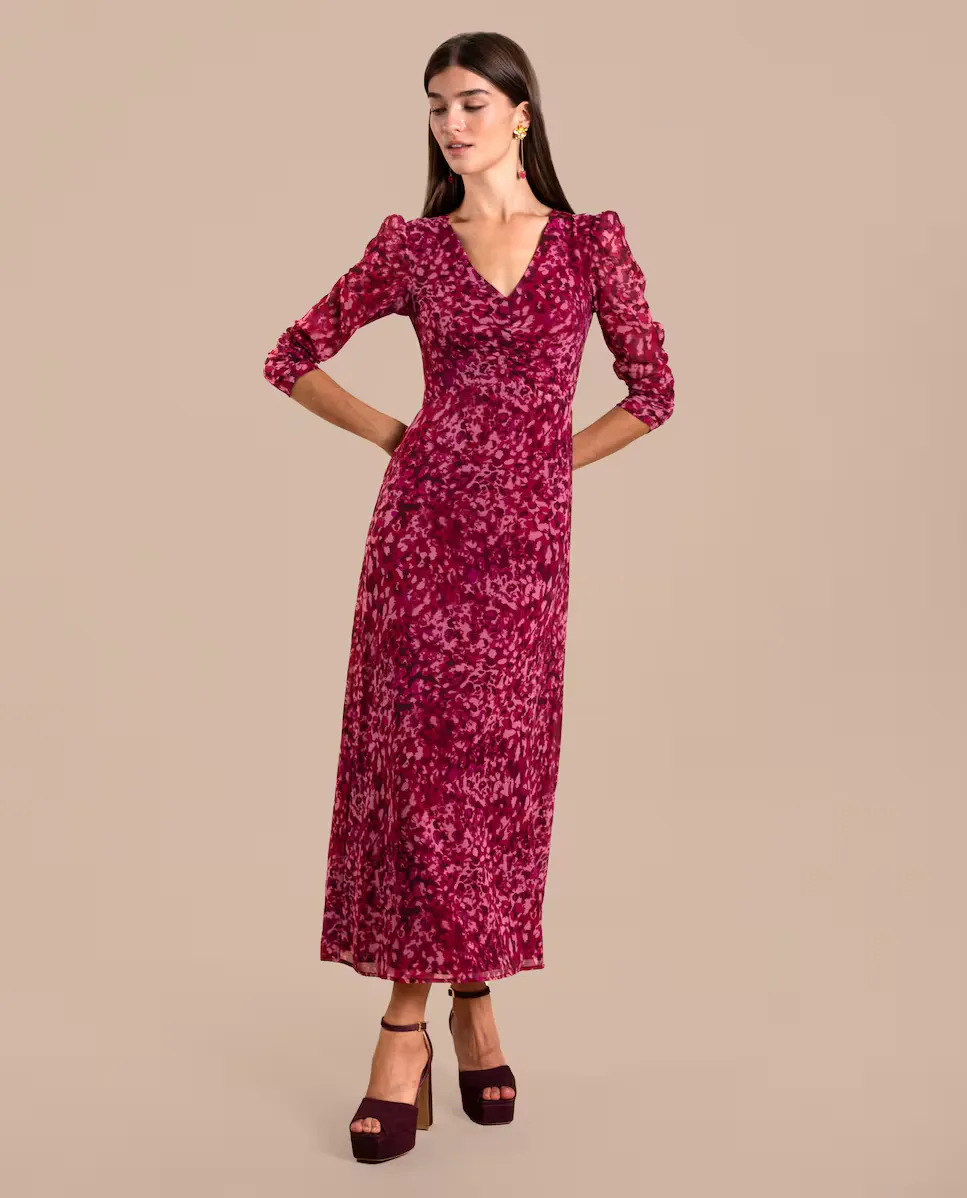 Платье миди с рукавами и V-образным вырезом The-Are, мультиколор
Платье миди с рукавами и V-образным вырезом The-Are, мультиколор