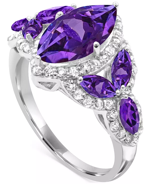 Кольцо с выращенным в лаборатории опалом 12 x 6 мм и белым топазом 1-1/10 карата, огранка «маркиза», из стерлингового серебра Macy'S, purple
Кольцо с выращенным в лаборатории опалом 12 x 6 мм и белым топазом 1-1/10 карата, огранка «маркиза», из стерлингового серебра Macy'S, purple