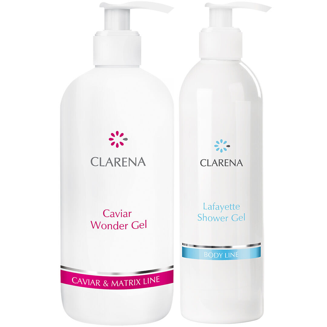 Набор: икорный гель для мытья кожи рук и тела Clarena Caviar & Matrix Line, 250 мл
Набор: икорный гель для мытья кожи рук и тела Clarena Caviar & Matrix Line, 250 мл