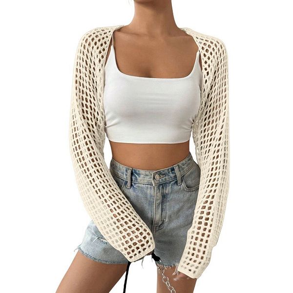 Женский легкий укороченный кардиган-болеро с длинным рукавом Yesfashion, Almond
Женский легкий укороченный кардиган-болеро с длинным рукавом Yesfashion, Almond