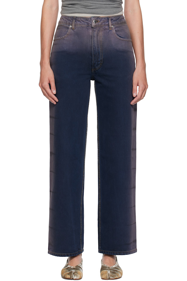 Eckhaus Latta Синие и фиолетовые джинсы с широкими штанинами
Eckhaus Latta Синие и фиолетовые джинсы с широкими штанинами