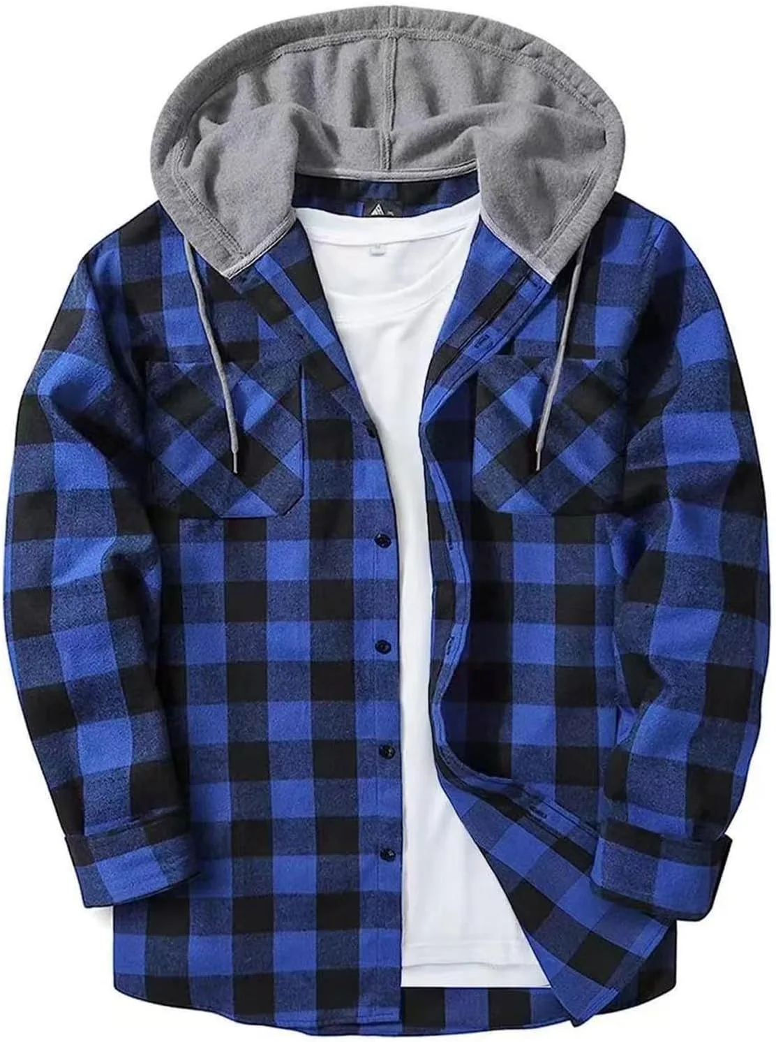 Пиджак-худи с клетчатым принтом и карманами
Пиджак-худи с клетчатым принтом и карманами