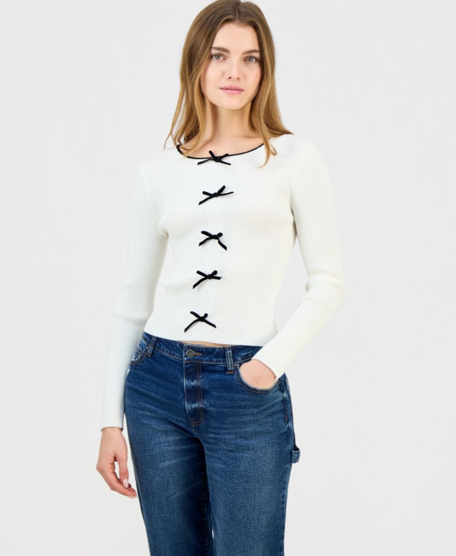 Детский свитер с круглым вырезом и бантом, с длинными рукавами Madden Girl, Egret
Детский свитер с круглым вырезом и бантом, с длинными рукавами Madden Girl, Egret