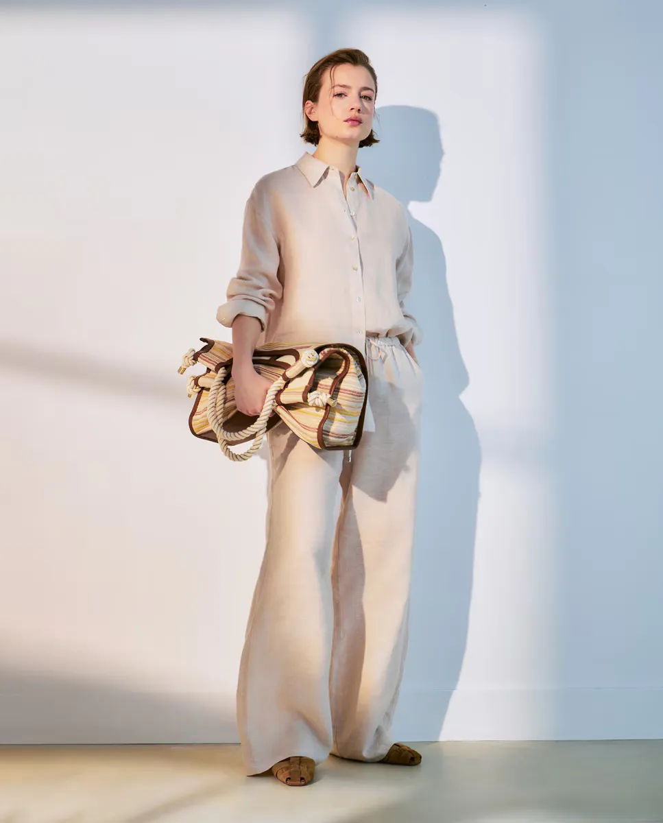 Брюки женские широкие льняные Woman El Corte Inglés, бежевый
Брюки женские широкие льняные Woman El Corte Inglés, бежевый