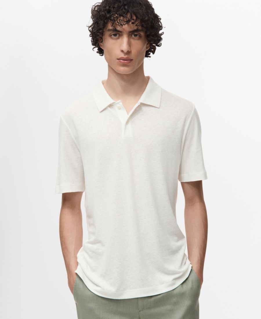 Мужская поло-рубашка приталенного кроя из льняной смеси MANGO, White, Белый, Мужская поло-рубашка приталенного кроя из льняной смеси MANGO, White
Мужская поло-рубашка приталенного кроя из льняной смеси MANGO, White, Белый, Мужская поло-рубашка приталенного кроя из льняной смеси MANGO, White