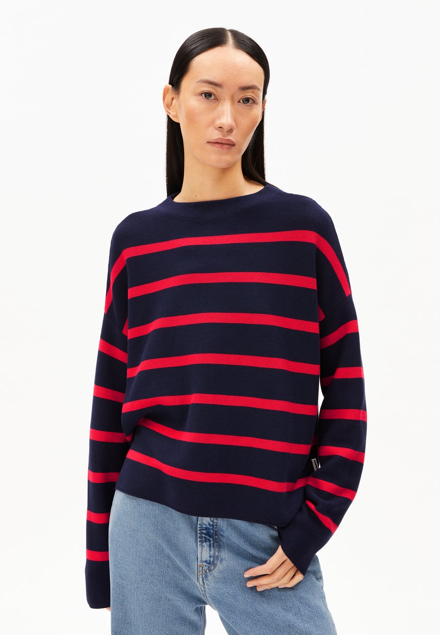 Джемпер ARMEDANGELS MERINAA STRIPES, Tinted Navy-Candy Apple/Dark Blue
Джемпер ARMEDANGELS MERINAA STRIPES, Tinted Navy-Candy Apple/Dark Blue