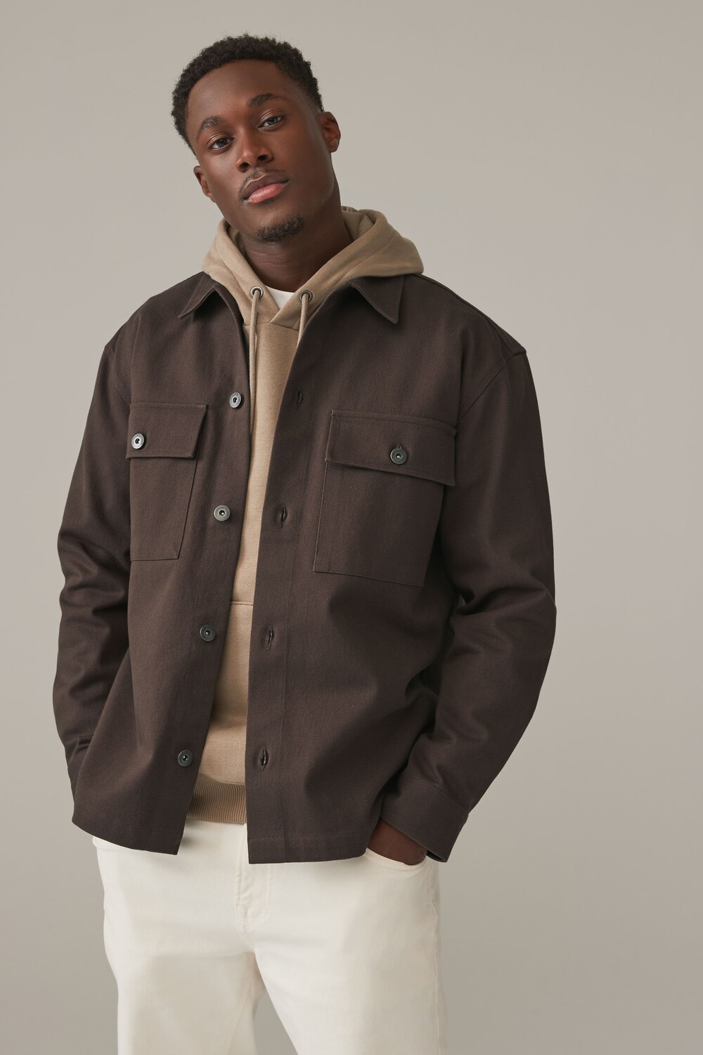 100% хлопок, верхняя рубашка с двумя карманами Next, коричневый
100% хлопок, верхняя рубашка с двумя карманами Next, коричневый