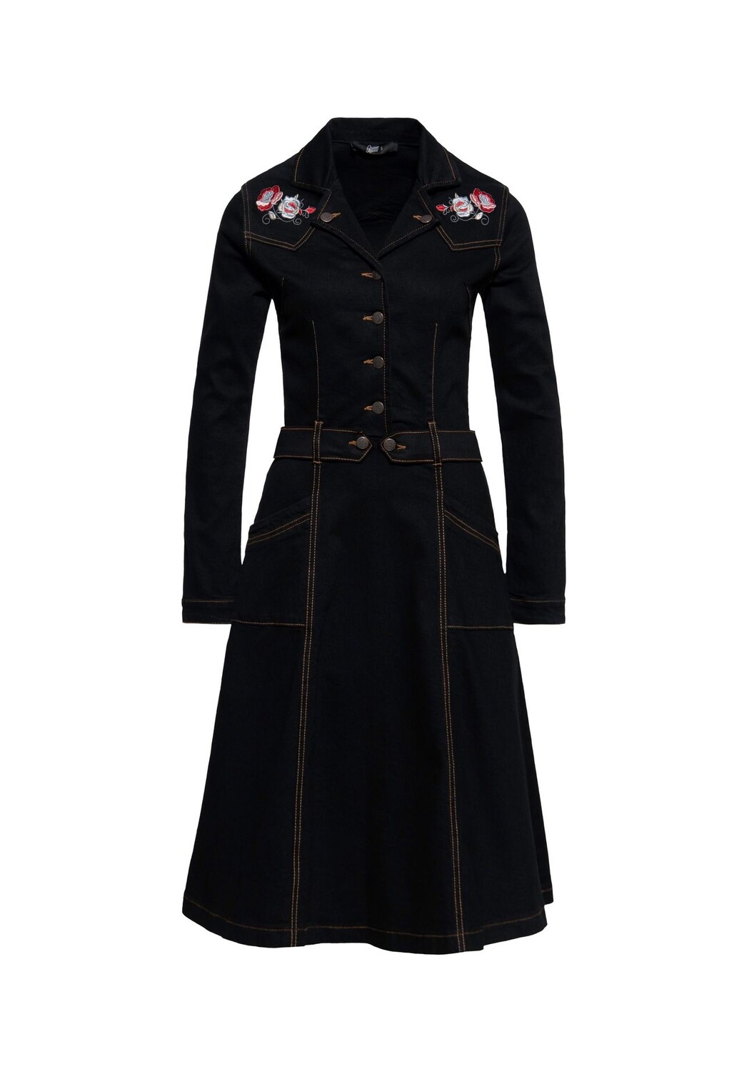 Джинсовое платье с цветочной вышивкой QUEEN KEROSIN, черный
Джинсовое платье с цветочной вышивкой QUEEN KEROSIN, черный