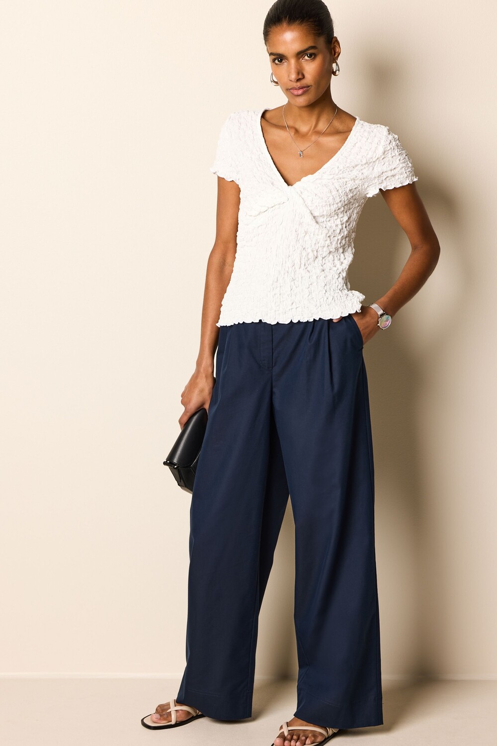 Элегантные широкие брюки из хлопковой смеси Next, синий
Элегантные широкие брюки из хлопковой смеси Next, синий