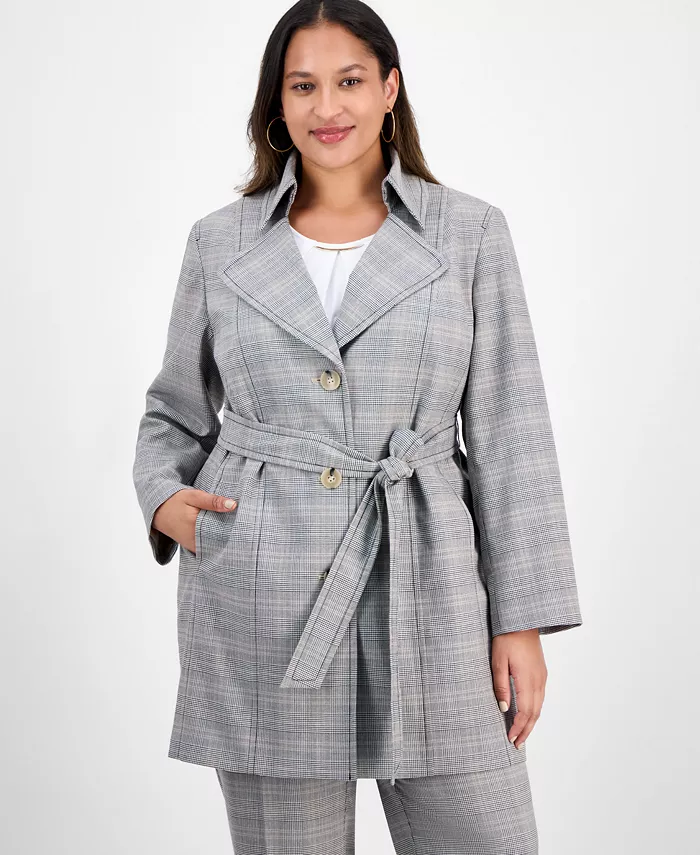 Клетчатая куртка больших размеров Kasper, коричневый/бежевый 
Клетчатая куртка больших размеров Kasper, коричневый/бежевый