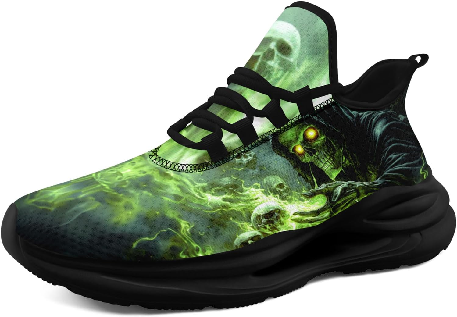 Кроссовки AWSOLE Fashion Skull для мужчин и женщин, легкие, дышащие, на шнуровке, готические, для бега, тенниса, бейсбола и тренировок, черный/зеленый/желтый
Кроссовки AWSOLE Fashion Skull для мужчин и женщин, легкие, дышащие, на шнуровке, готические, для бега, тенниса, бейсбола и тренировок, черный/зеленый/желтый