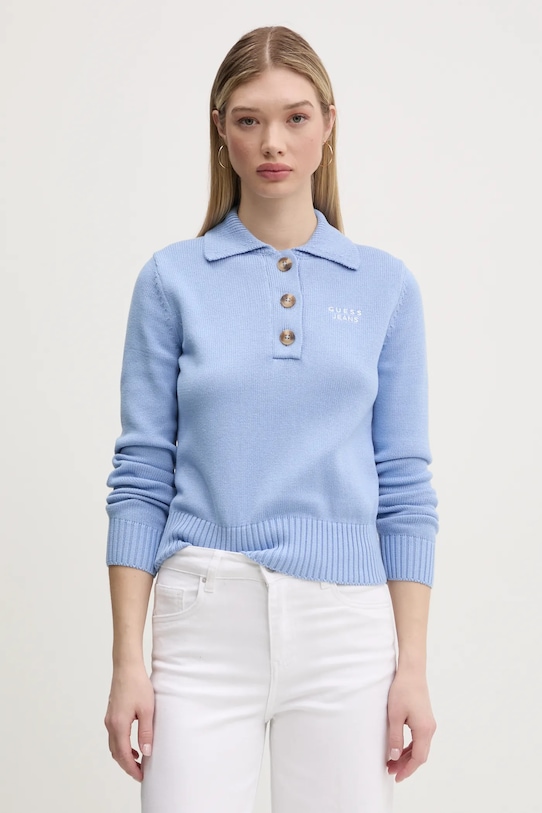 Хлопковый свитер Guess Jeans, синий
Хлопковый свитер Guess Jeans, синий