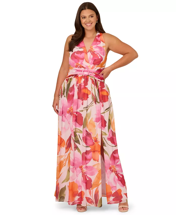 Плюс сайз платье макси на бретелях из шифона с цветочным принтом Adrianna Papell, розовый
Плюс сайз платье макси на бретелях из шифона с цветочным принтом Adrianna Papell, розовый