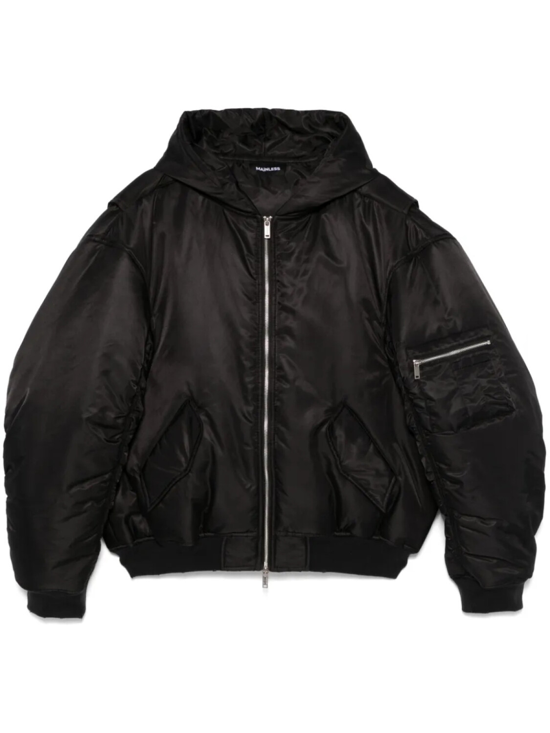Mainless бомбер с капюшоном, черный
Mainless бомбер с капюшоном, черный