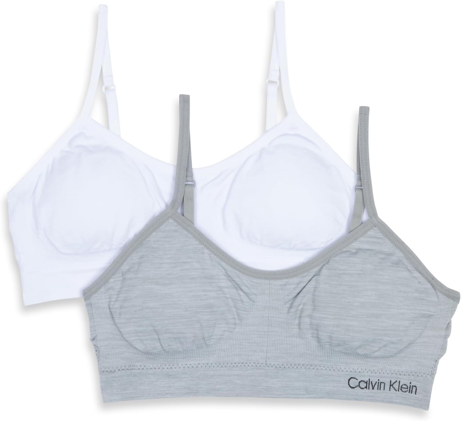 Набор из 2 бесшовных бюстгальтеров для девочек Calvin Klein с присборенными краями, Heather Gray/White
Набор из 2 бесшовных бюстгальтеров для девочек Calvin Klein с присборенными краями, Heather Gray/White