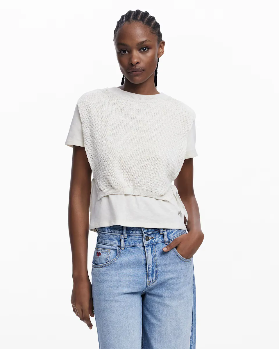 Женская футболка-жилет 2 в 1 Desigual, белый
Женская футболка-жилет 2 в 1 Desigual, белый