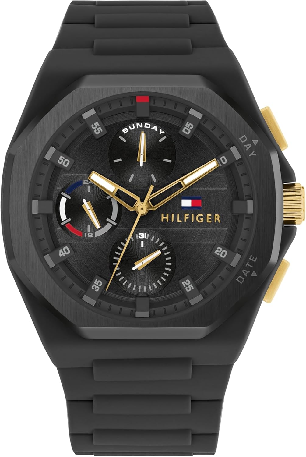 Мужские спортивные часы Tommy Hilfiger - многофункциональные наручные часы из силикона - водонепроницаемость до 5 атм/50 метров - модные часы премиум-класса на все случаи жизни - 44 мм, Black
Мужские спортивные часы Tommy Hilfiger - многофункциональные наручные часы из силикона - водонепроницаемость до 5 атм/50 метров - модные часы премиум-класса на все случаи жизни - 44 мм, Black
