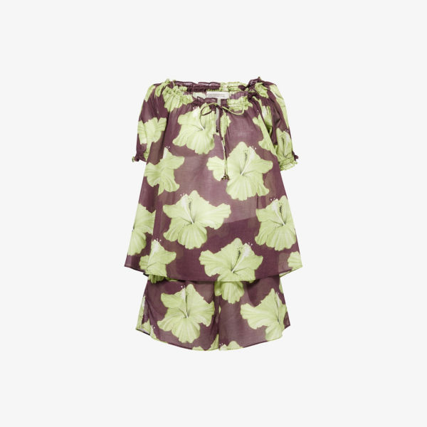 Комплект пижамы Desmond And Dempsey с короткими рукавами, коричневый / лаймовый
Комплект пижамы Desmond And Dempsey с короткими рукавами, коричневый / лаймовый